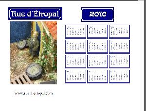 Rue d'�tropal 2010 calendar (A4 landscape)
