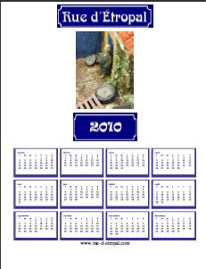 Rue d'�tropal 2010 calendar (A4 portrait) - French