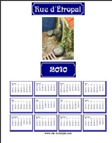 Rue d'�tropal 2010 calendar (A4 portrait)