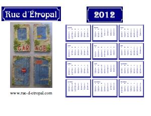 Rue d'�tropal 2012 calendar (A4 landscape) - French
