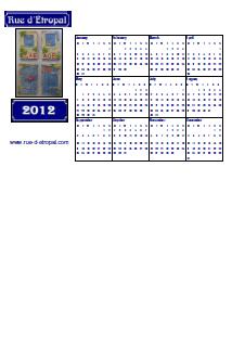 Rue d'�tropal 2012 calendar (A5 landscape)