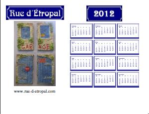 Rue d'�tropal 2012 calendar (A4 landscape)