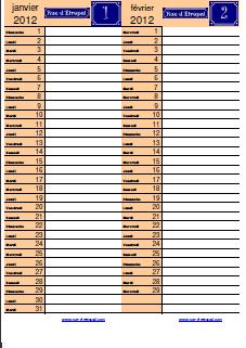 Rue d'�tropal 2012 calendar (6 page) - French