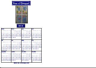 Rue d'�tropal 2012 calendar (A5 portrait) - French