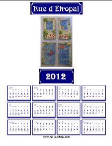 Rue d'�tropal 2012 calendar (A4 portrait) - French