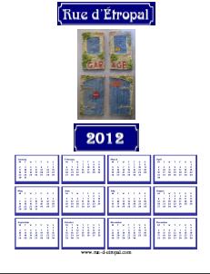 Rue d'�tropal 2012 calendar (A4 portrait)