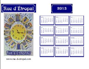 Rue d'�tropal 2013 calendar (A4 landscape) - French