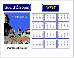 Rue d'tropal 2022 calendar (A4 landscape) - French
