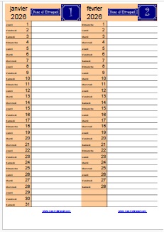Rue d'�tropal 2026 calendar (6 page) - French
