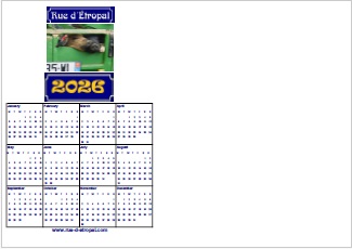 Rue d'�tropal 2026 calendar (A5 portrait)